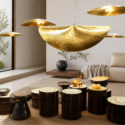 Hammered Brass Suspension Light