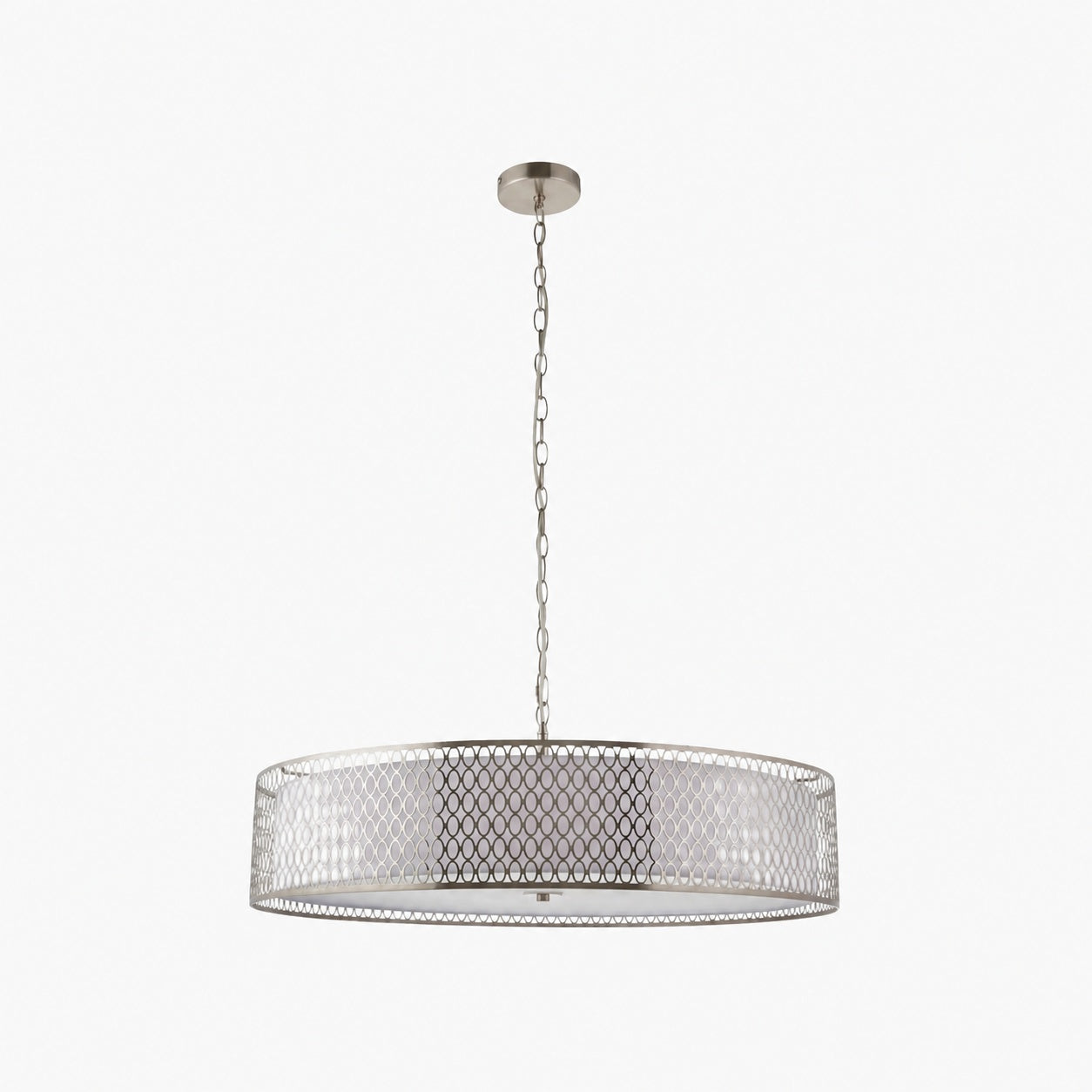 Liorin Geometrische Pendelleuchte – Moderne Pendelleuchte mit filigranem Metall- und Stoffschirm für den Innenbereich