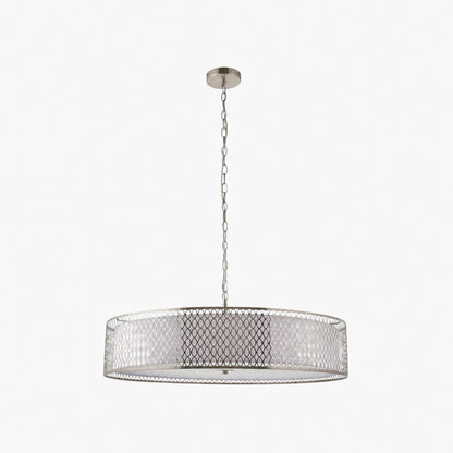 Liorin Geometrische Pendelleuchte – Moderne Pendelleuchte mit filigranem Metall- und Stoffschirm für den Innenbereich