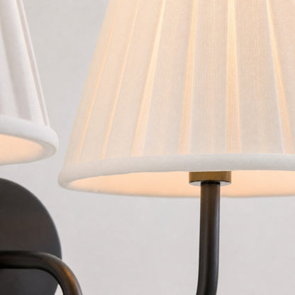 Luvora Gefalteter Leinenlampenschirm Wandlampe Vintage Modern für Schlafzimmer und Flur