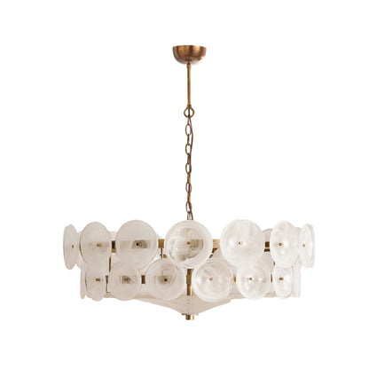 Lorenzo Halo Disc Vintage‑Modern Chandelier – Dining Room Statement Light
