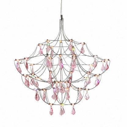 Crynora French Crystal Chandelier - Romantic Firefly Design in Luxe Style for Dining Room or Bedroom