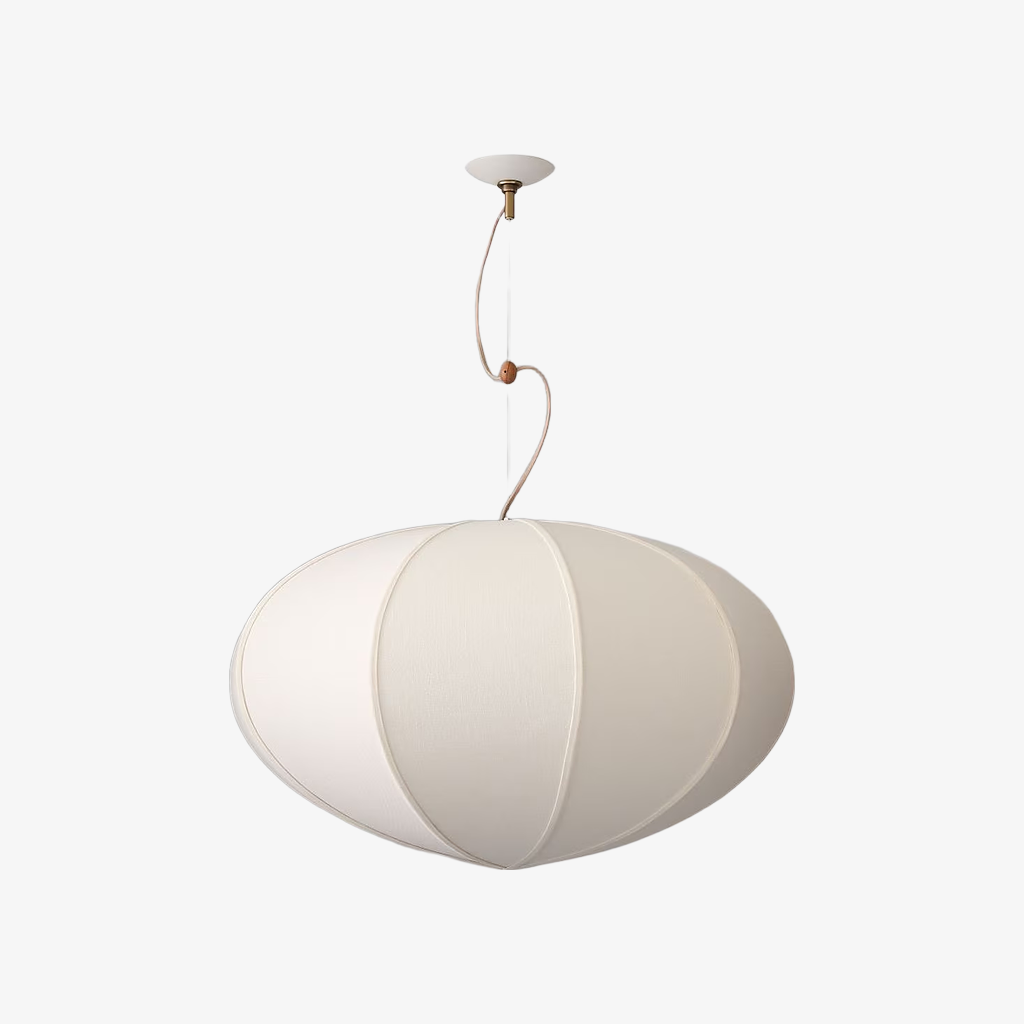 Alvian Adjustable Pendant Light with Linen Shade for Dining Room and Kitchen Island