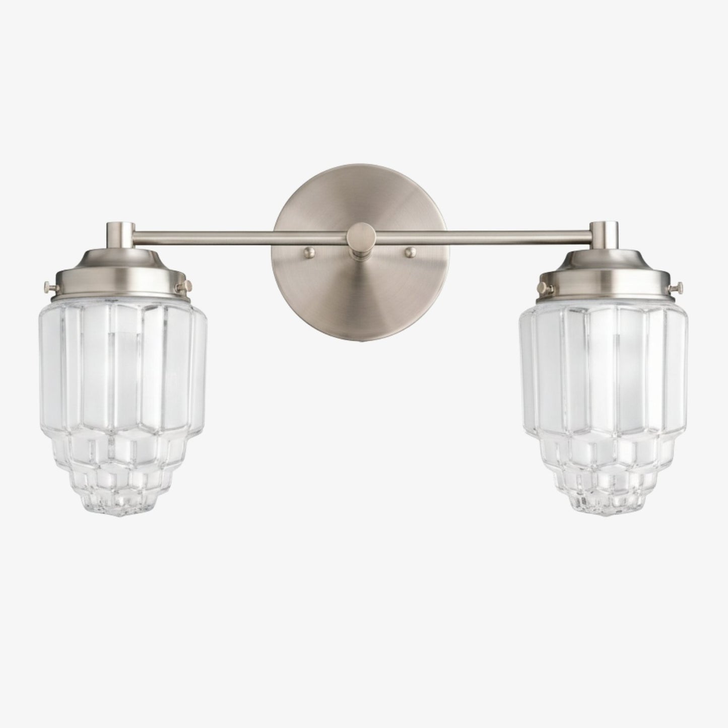 Tierlux Glass Vanity Light - Art Deco Bathroom Fixture with Skyscraper Shades