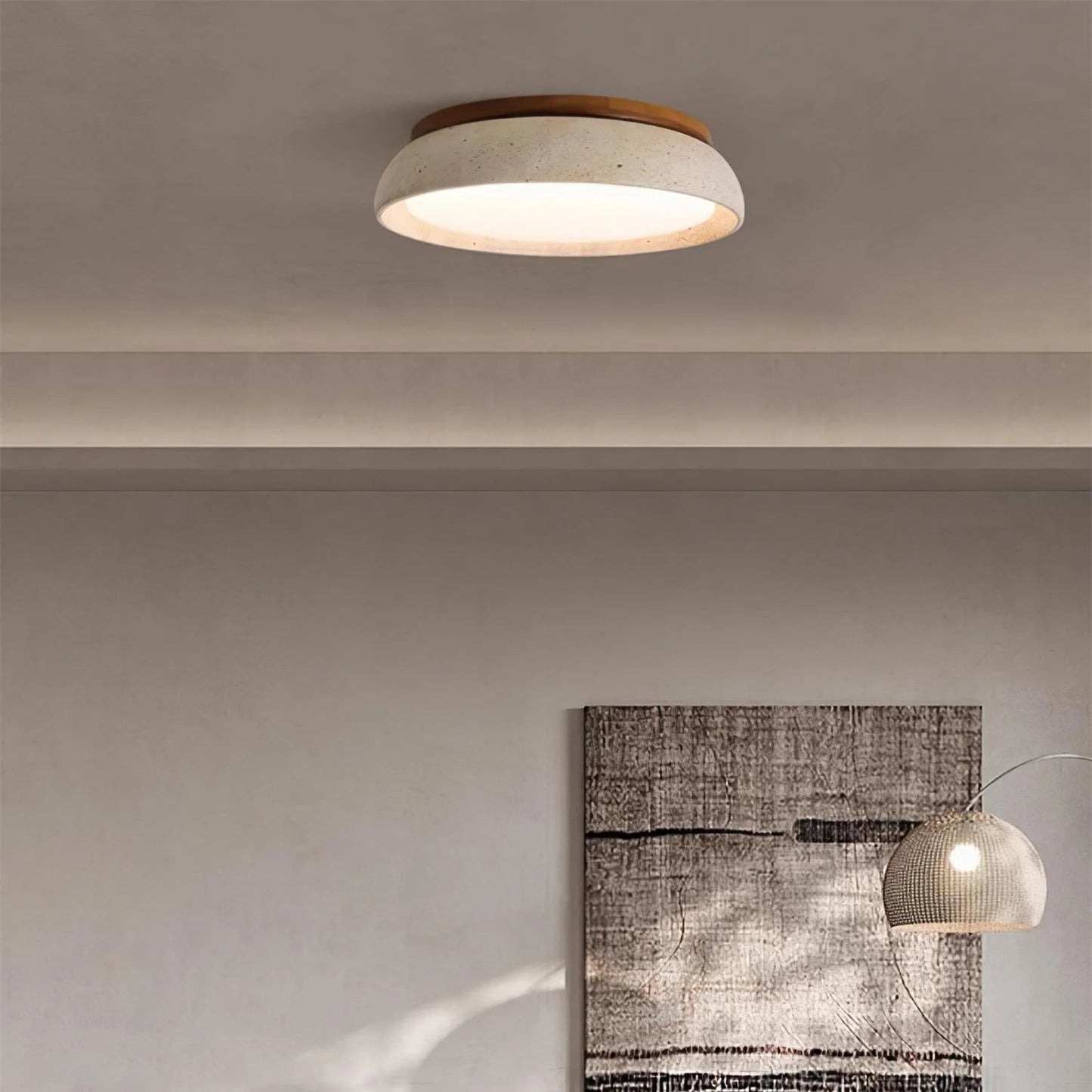 Modern Scandinavian Travertine Ceiling Light