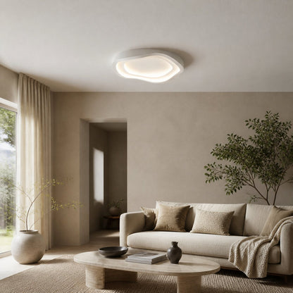Aeris Elionis LED-Deckenleuchte mit Wellenmuster – Minimalistische Einbauleuchte aus Eisen und Acryl für das Wohnzimmer