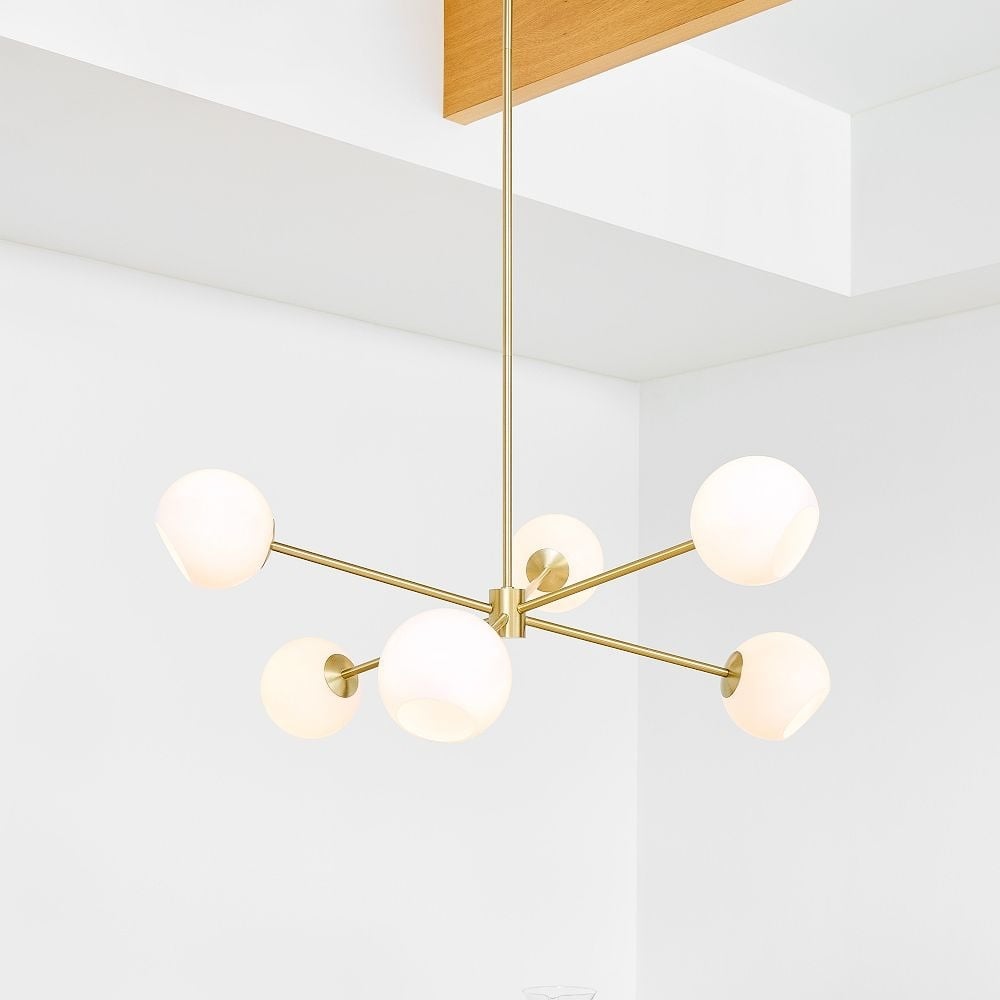 Brina 6-Light Glass Metal Frame Chandelier - Perfect Lighting