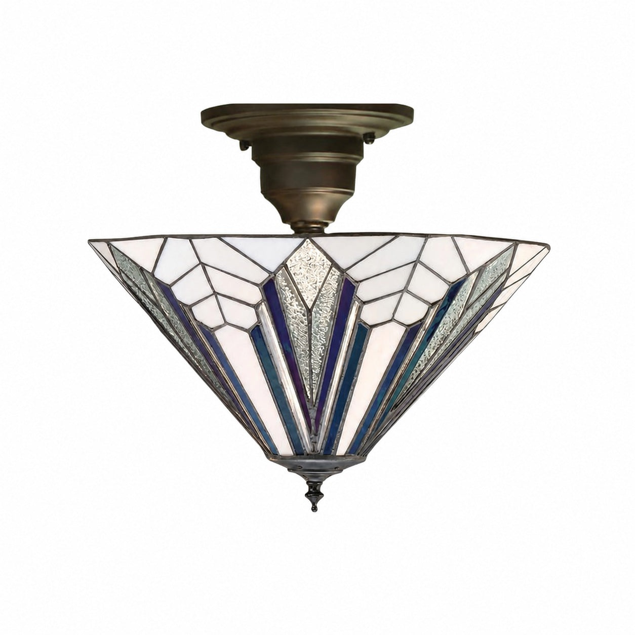 TF Astoria Dekorative Buntglas-Deckenleuchte – Art-Deco-Deckenleuchte für Eingangsbereiche und Lounges