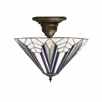 TF Astoria Dekorative Buntglas-Deckenleuchte – Art-Deco-Deckenleuchte für Eingangsbereiche und Lounges