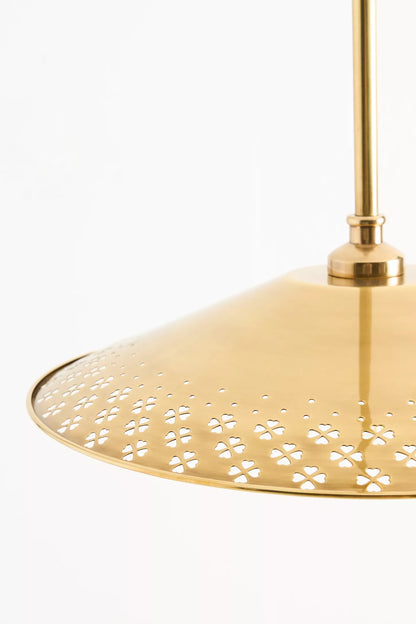 Auriglow Clover Cutout Pendant – Modern Enameled Brass Hanging Light for Dining, Kitchen, or Hallway