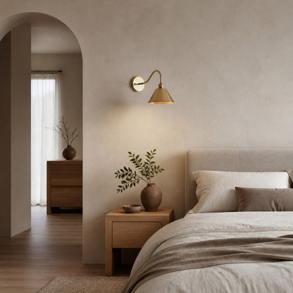 Narix Tapered Metal Wall Sconce - Clean Industrial Design in Contemporary Style for Bedroom and Lounge