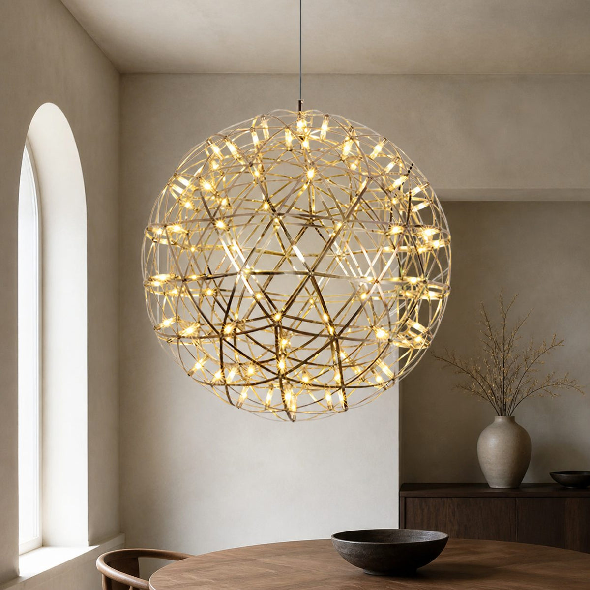Silver Spark Ball Pendant Light