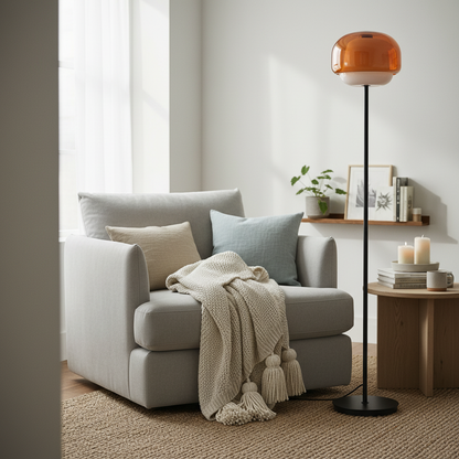 Clinco Double-Layered Glass Floor Lamp – Modern Retro Design – Perfect for Living Room or Bedroom