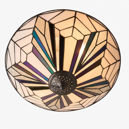 TF Astoria Modern Deco Flush Mount Ceiling Light with Textured Glass – Elegant Home Lighting Fixture