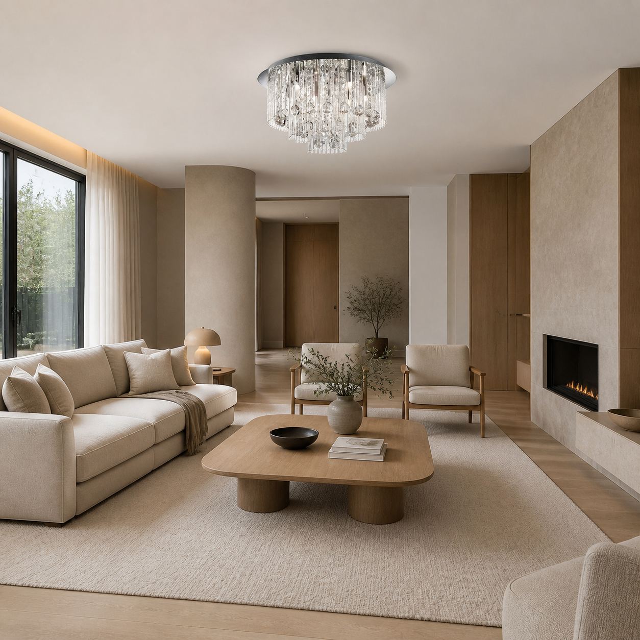 Virelis 8-flammige Deckenleuchte mit gedrehten Röhren – Modernes Kristall-Design für Esszimmer oder Wohnzimmer