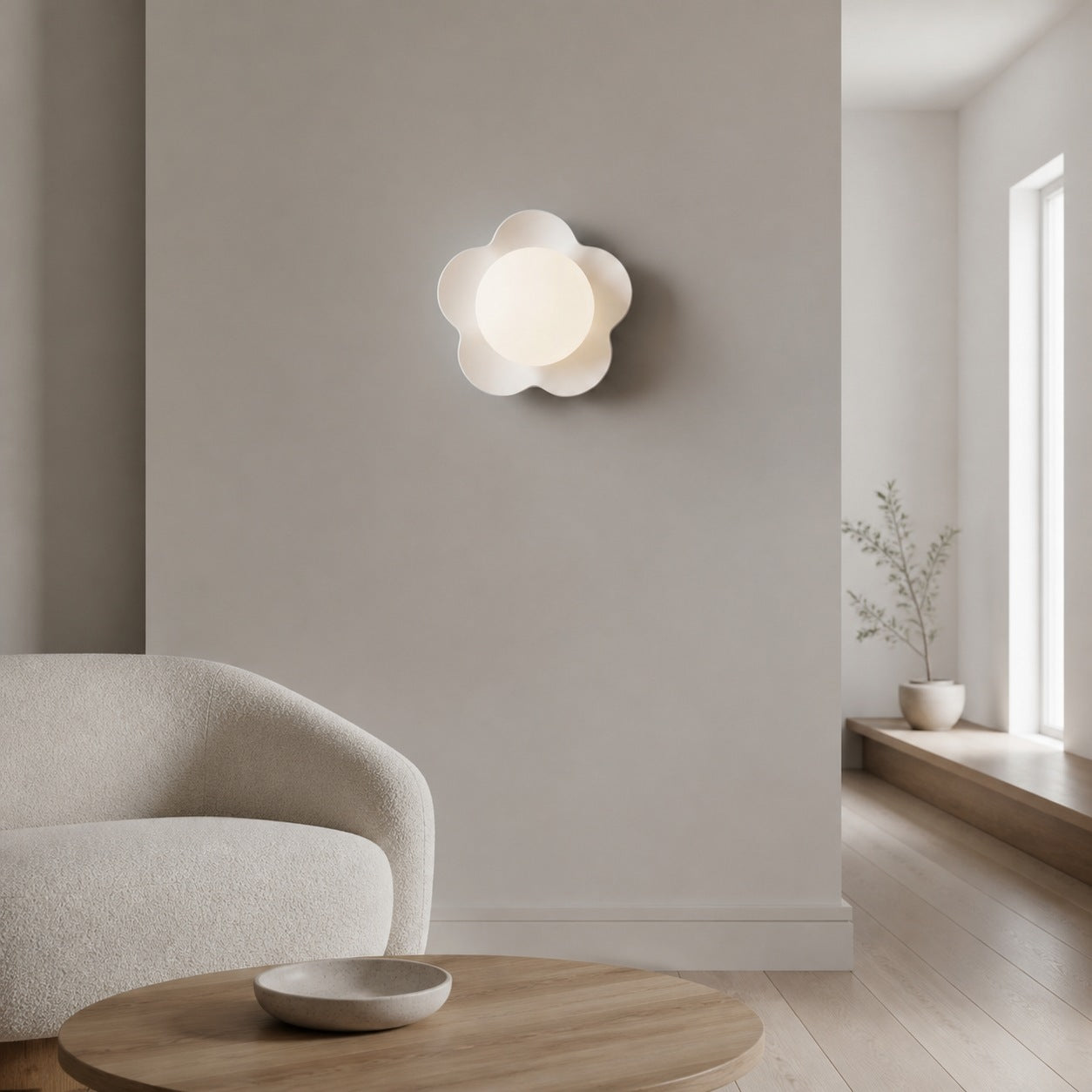 Florixa Blooming Flower Wall Sconce - Plug-in and Hardwired Lamp for Bedroom Decor