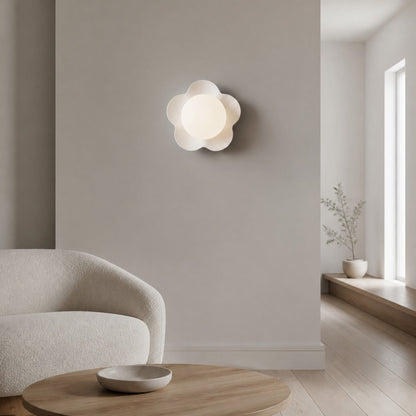 Florixa Blooming Flower Wall Sconce - Plug-in and Hardwired Lamp for Bedroom Decor