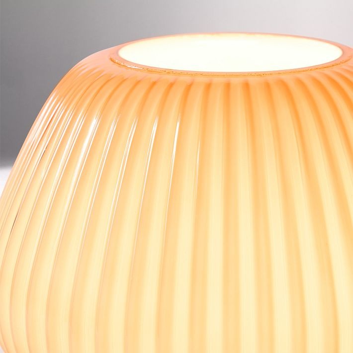 Novarise Ribbed Glass Table Lamp – Textured Glass Accent Lighting