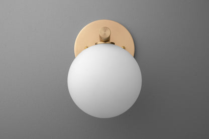 Glorica Glass Wall Sconce - Frosted Globe Light