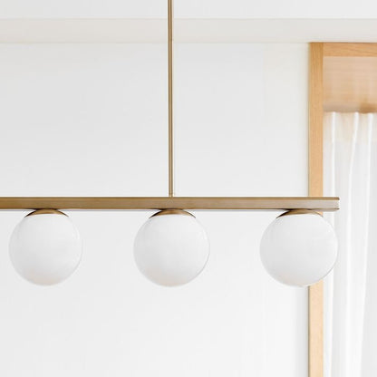 Brelia Round Light Chandelier - Modern Milk Glass Globe Ceiling Light