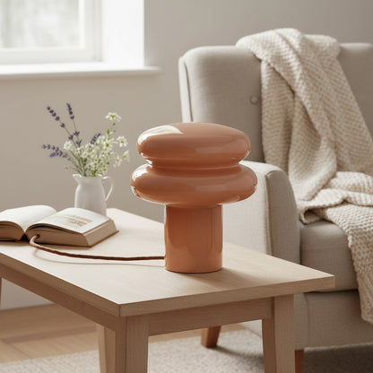 Soft Glow Opal Glass Table Lamp – Contemporary Mushroom Design for Cozy Spaces