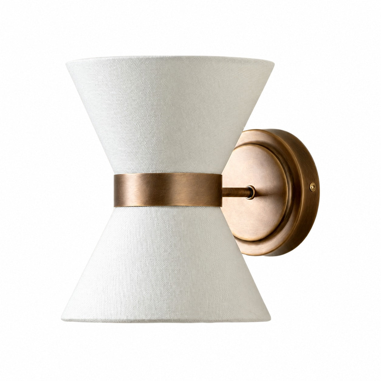 Ankora Wall Light - Bow-Tie Linen Shade Design Aged Brass Metal Sconce for Hallway