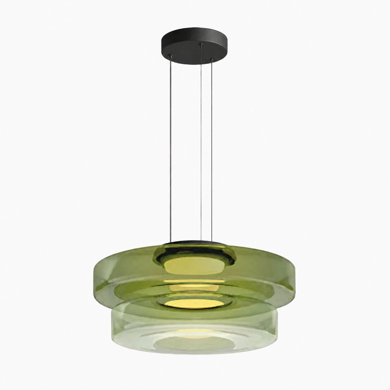 Nora Contemporary Multi-Layer Glass Pendant Lamp - Adjustable Hanging Light for Living Room or Kitchen Island