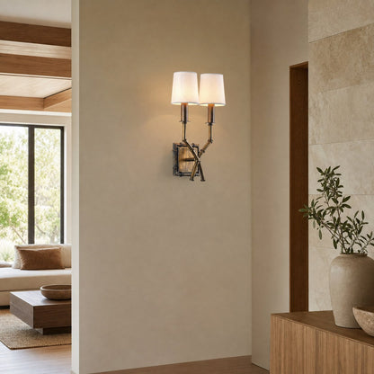 Double Arm Bamboo Sconce