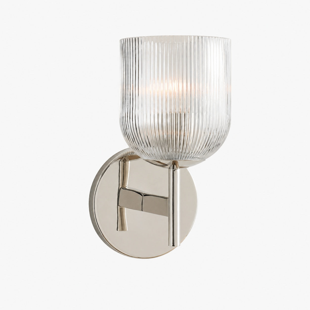 Bravira Wandleuchte aus geripptem Glas – Wandleuchte aus Metall mit klarem Glasschirm