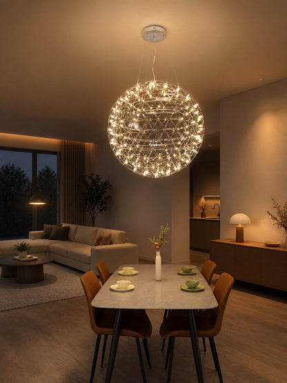 Silver Spark Ball Pendant Light