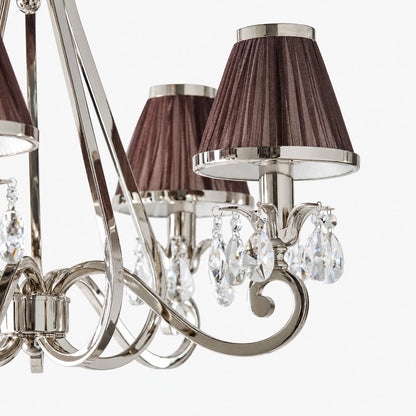 Talonis Mehrflammiger Stoff-Kronleuchter – Elegante, geschwungene Metallarme für Ess- und Wohnbereich