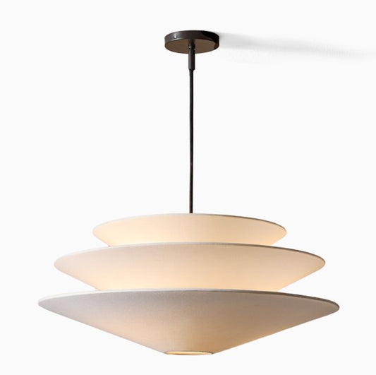 Solivara Soft Layered Linen Pendant Light with Modern Silhouette for Living and Dining Spaces