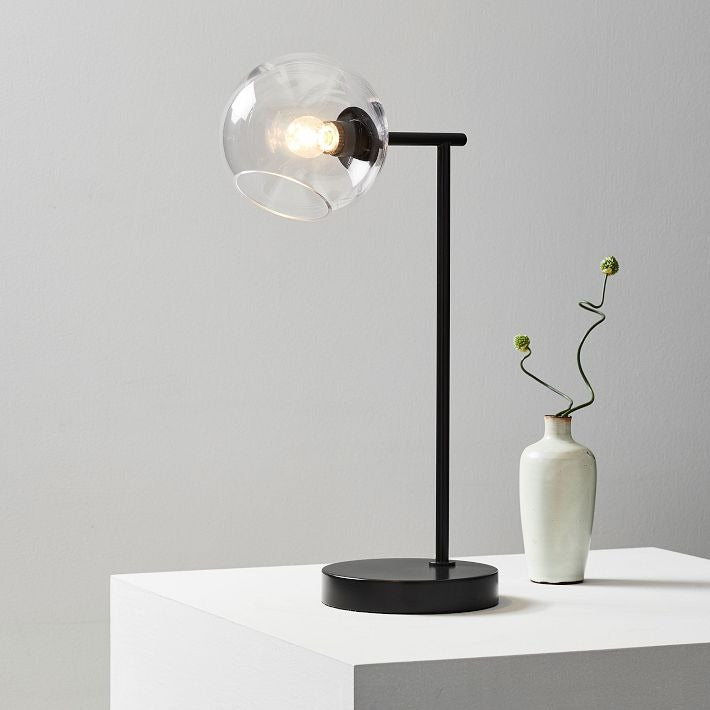 Brina Glass USB Table Lamp - Modern Bedside Desk Light with Style