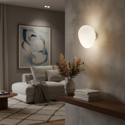 Stonea Organic Pebble Silhouette Wall Ceiling Lamp Contemporary Glass Light for Home N16