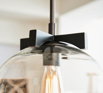 Auria Metal Brass Pendant Lighting - Vintage Finish with Glass Shade