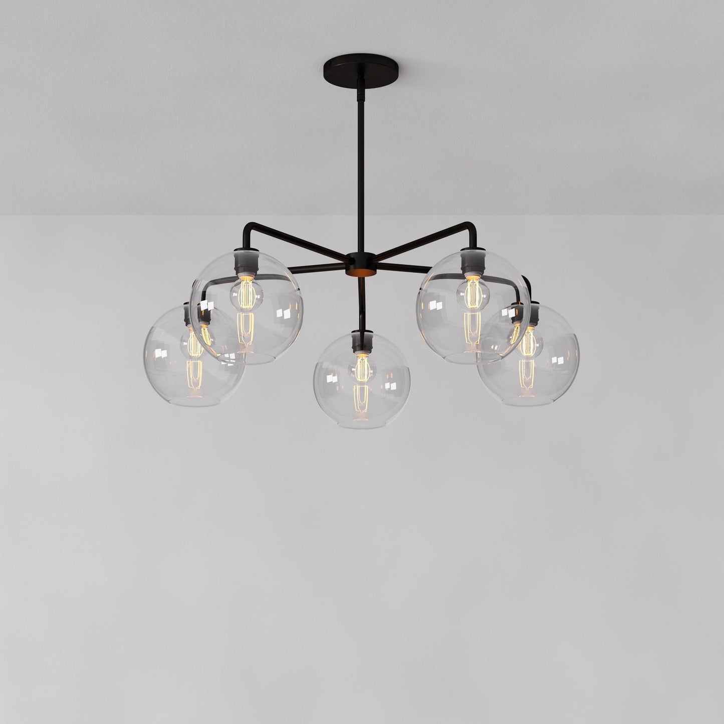 Selvion Elegant 5-Light Globe Chandelier – Modern Glass Pendant Lighting Fixture