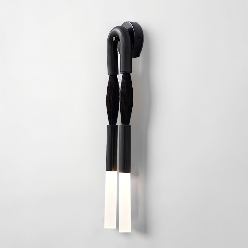 Moderne Wandleuchte aus Rosshaarglas – Messing/Nickel/Schwarz