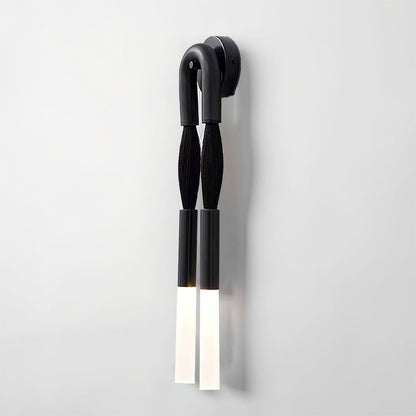 Moderne Wandleuchte aus Rosshaarglas – Messing/Nickel/Schwarz