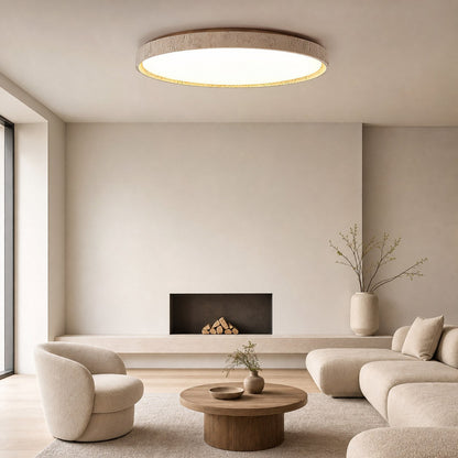 Ultra-thin Round Travertine Ceiling Lamp