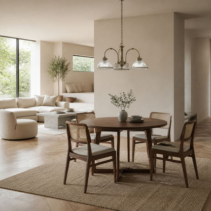 TF Vintora Pendelleuchte aus geripptem Glas – Elegante Metallumrandung für Küchen, Essbereiche und Flure