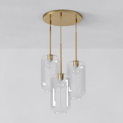 Lumivelle Pebble Glass Chandelier - 3-Light Modern Pendant Style