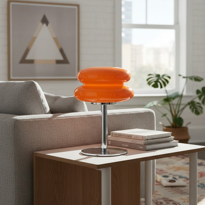Glasentro Bauhaus Table Lamp Geometric Glass Design Modern Accent for Living Room N12