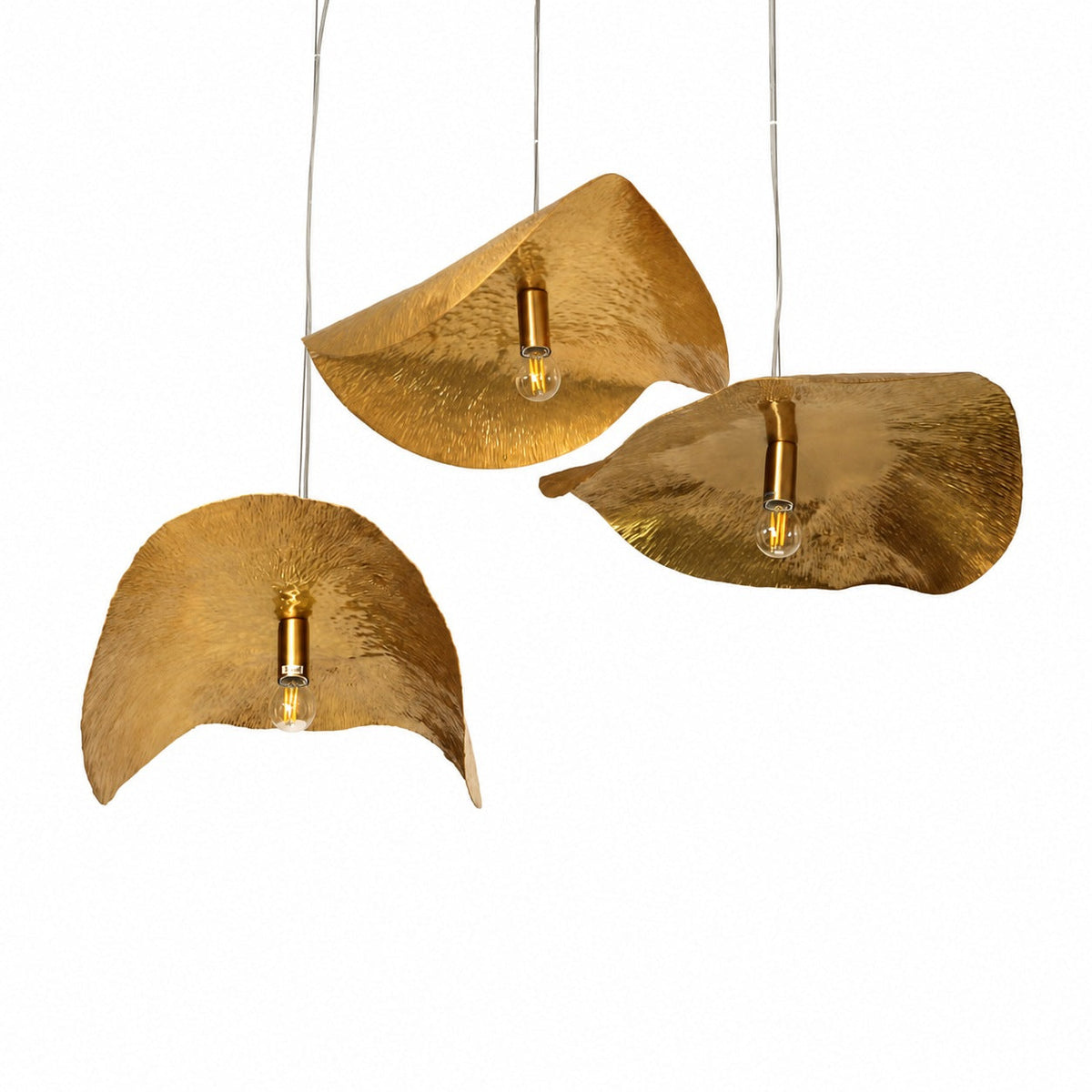 Hammered Brass Suspension Light