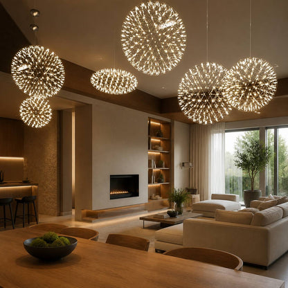 Silver Spark Ball Pendant Light