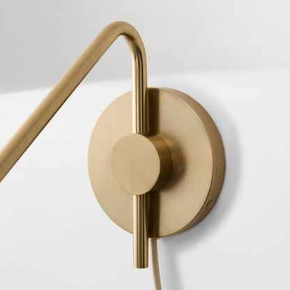 Diora Adjustable-arm Wall Sconce with Linen Shade - Versatile Wall Lamp for Bedroom or Hallway
