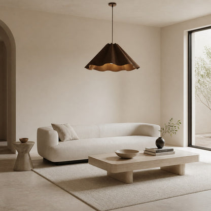 Weavara Sculptural Fabric & Metal Pendant Light — Modern Hanging Lamp for Dining or Living Rooms