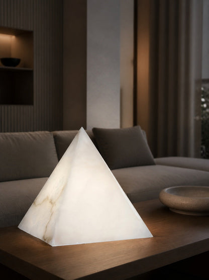Alabaster Pyramid Table Lamp