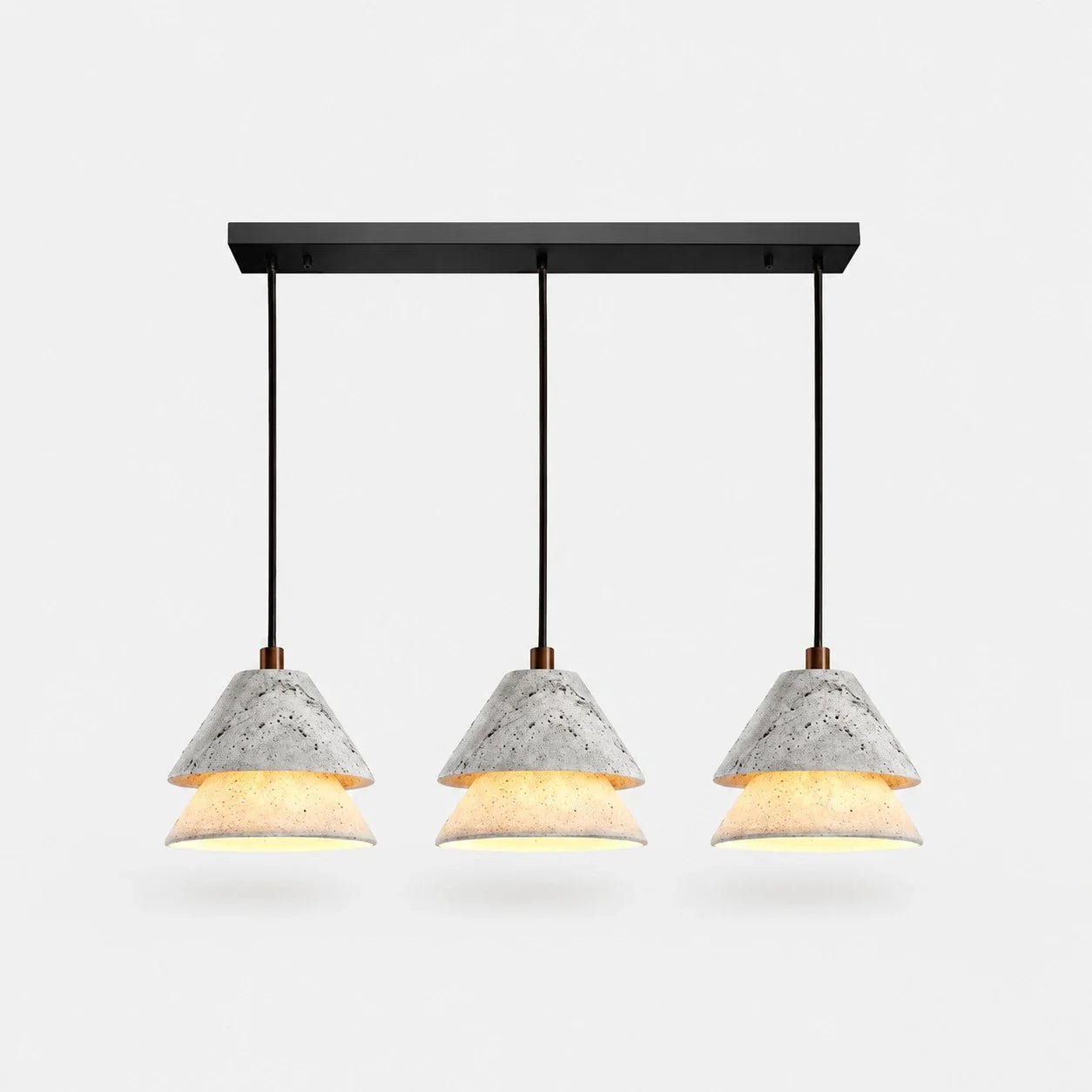 Grey Stone Pendant Light with Paper Diffuser