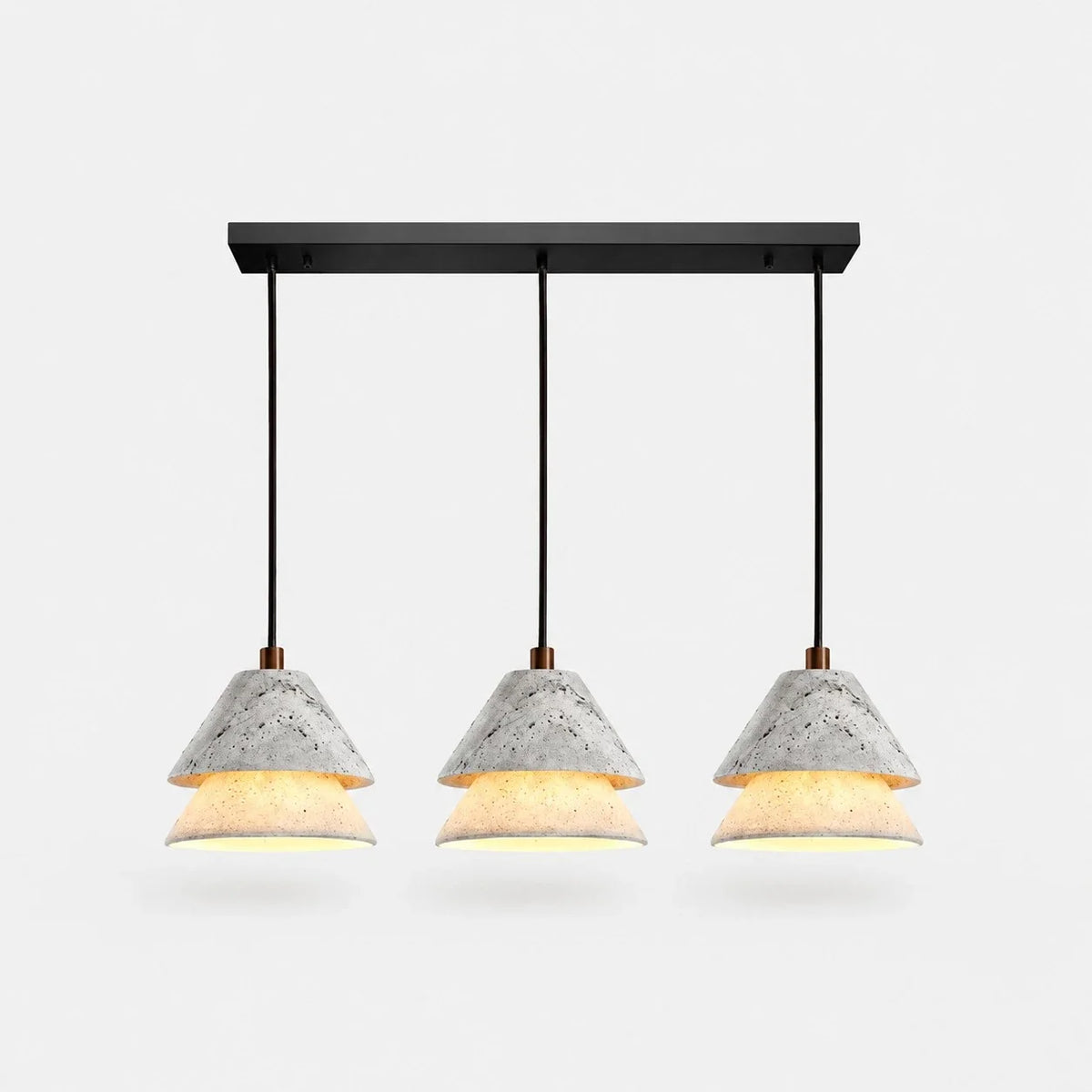 Grey Stone Pendant Light with Paper Diffuser