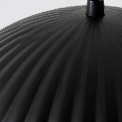 Ribbed black metal top detail